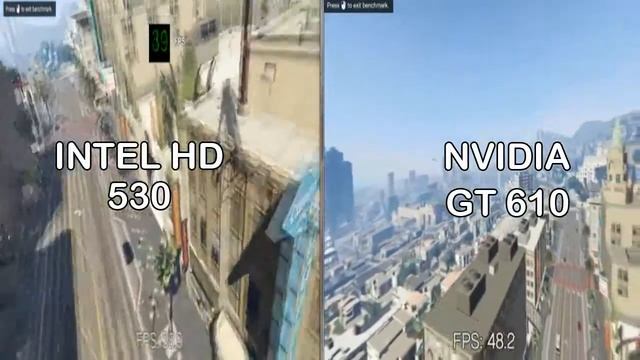Intel HD 530 vs Nvidia GT 610 - Benchmark смотреть онлайн