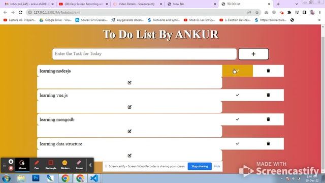 TodoList using HTML, CSS AND JAVASCRIPT смотреть онлайн