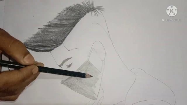a simple boy's sketch||sketch of boy||how to draw a boy face with mask||easy sketches смотреть онлайн