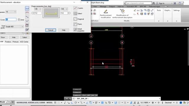 Autocad Structural Detailing (ASD)- Simple Beam P.1-شوب دروينج لكمرة بسيطة الجزء الاول смотреть онлайн