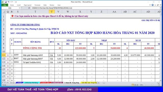 Cách làm Nhập xuất tồn bằng Excel (Cách làm kế toán kho - mới T04/2022). File có ở phần mô tả video смотреть онлайн