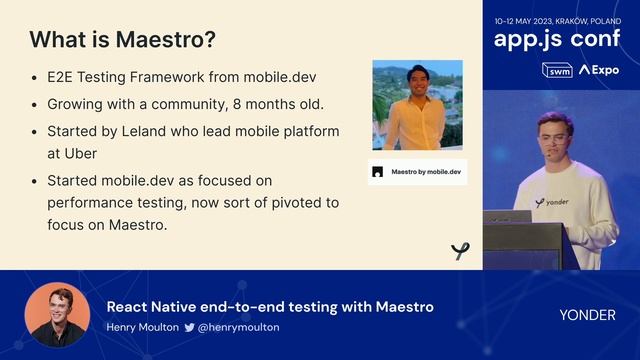 Henry Moulton – React Native end-to-end testing with Maestro | App.js Conf 2023 смотреть онлайн