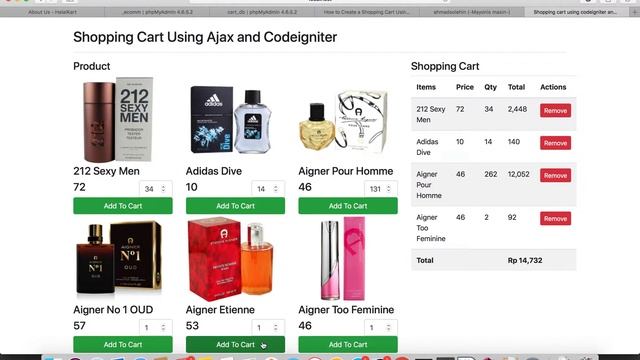 PHP CODEIGNITER 3 - CART WITH AJAX JQUERY смотреть онлайн