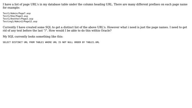 Databases: Getting the page name from a web URL in Oracle смотреть онлайн