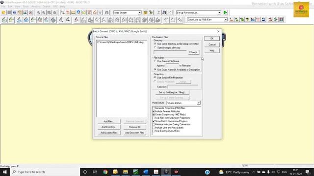 ड्राइंग फाइल से KML और KMZ फाइल कैसे बनाये II How to make Dwg to KML or KMZ file II Global mapper I смотреть онлайн