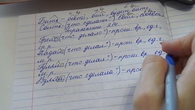 Род глаголов в прошедшем времени 3 класс смотреть онлайн