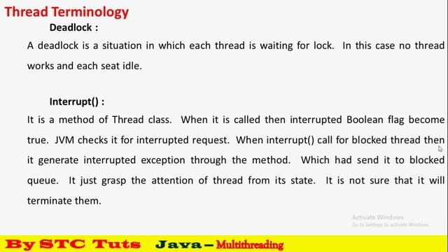 Thread Terminology - Deadlock, Interrupt, ThreadGroup & Daemon Thread in Java (हिंदी में) смотреть онлайн