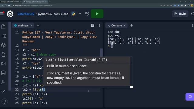 Python 137 - Veri Yapılarını (list, dict) Kopyalamak | copy() Fonksiyonu | Copy-View Kavramı смотреть онлайн
