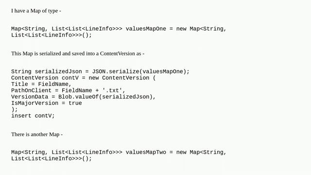 How to convert a JSON string stored in a Content Document back to a Map and merge it with a Map o.. смотреть онлайн