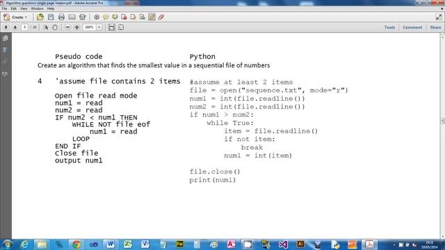Q4 Smallest number in sequential file смотреть онлайн
