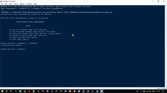 Movie Rental Shop Management System Project in Python смотреть онлайн