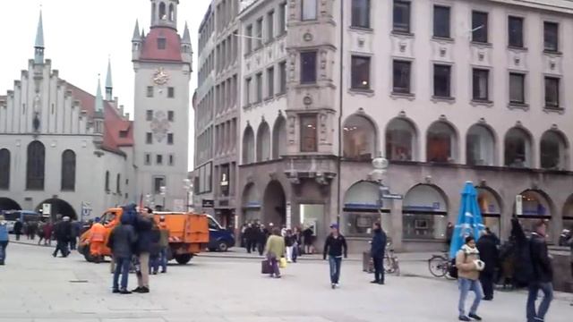Мюнхен. Германия. Прогулка по Мариенплац. смотреть онлайн