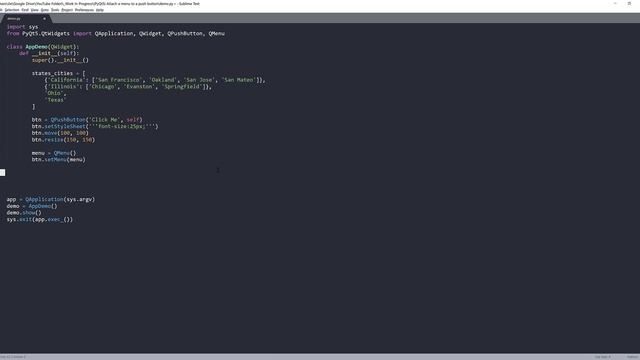 Add context menu to a push button | PyQt5 Tutorial смотреть онлайн