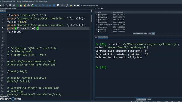 File Handling in PythonFile Positioning смотреть онлайн