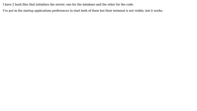 How to start 2 bash files (node.js and mongodb) when the pc starts but keep their terminal open? смотреть онлайн