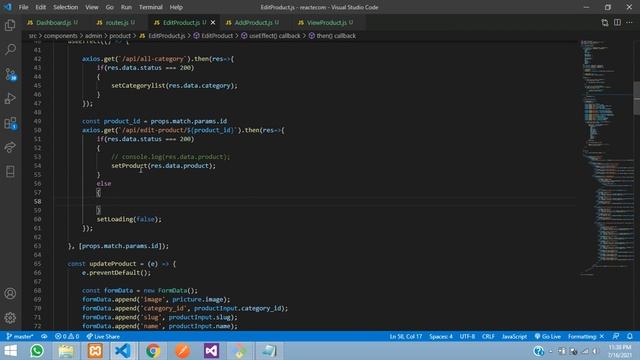 ReactJS Ecom Part 16: Edit Product | Update data in React JS with Hooks using Laravel API смотреть онлайн