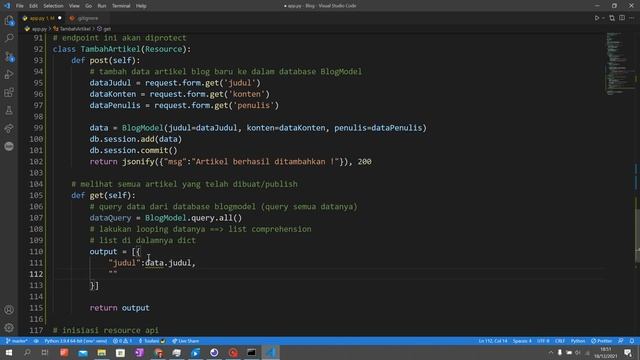 #7 Belajar web backend - Membuat fitur Login & Register dengan flask restful dan JWT part 2 смотреть онлайн