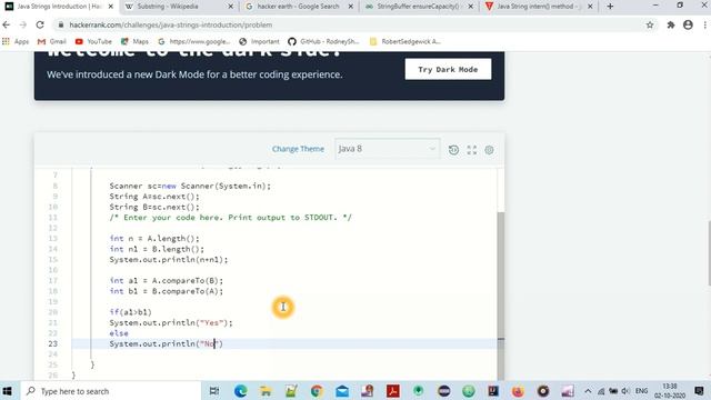 Java Strings Introduction via compareTo() method. смотреть онлайн