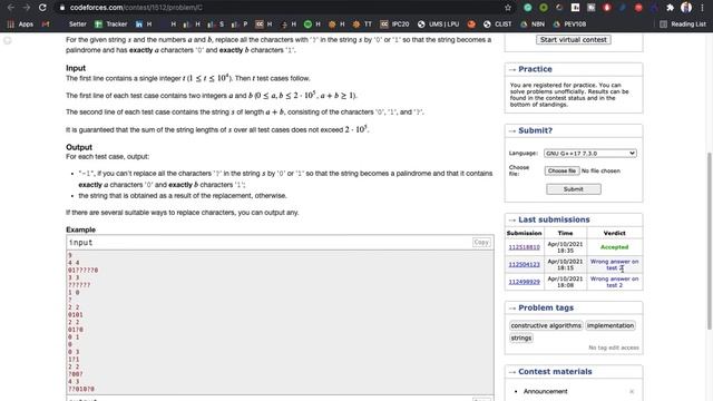 A-B Palindrome | Problem C | Codeforces Round #713 (Div. 3) | Video Editorial смотреть онлайн