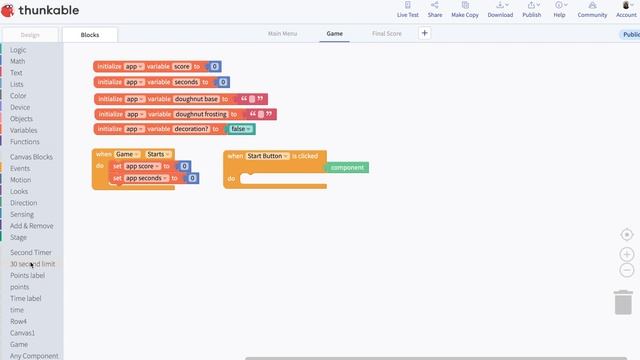 How To Build A Video Game In Thunkable!  - Doughnut Shop Game