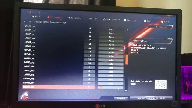 ASRock  z490 phantom gaming 4 UEFI  OC tweak  DRAM configuration
