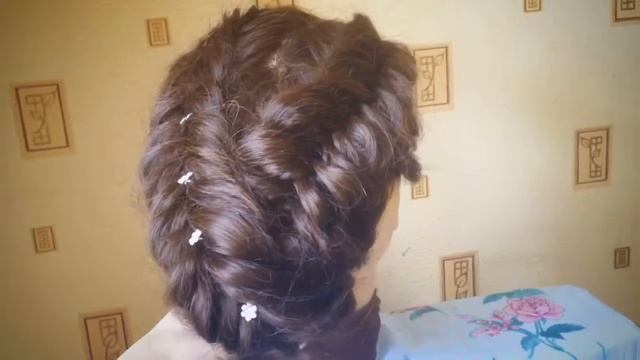 Прическа плетением на выход Рыбий хвост наоборот смотреть онлайн