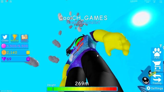 УЛЕТЕЛ В КОСМОС НА ОГРОМНОМ ПУЗЫРЕ! Симулятор ЖВАЧКИ в Роблокс Bubble Gum Simulator смотреть онлайн