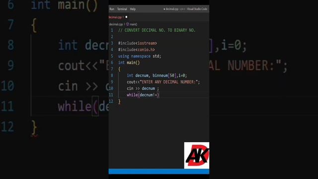 Decimal No. To Binary No. In C++ || Coding In C++. смотреть онлайн
