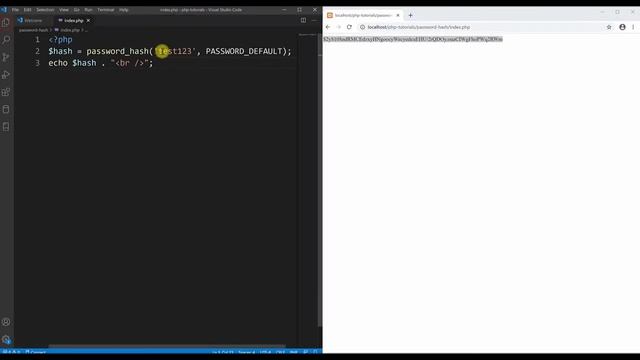 PHP in Visual Studio Code: PASSWORD hashing and verification смотреть онлайн