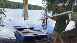 Катамаран своими руками! Тестирование! #парусныйкатамаран #своимируками