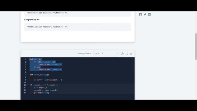 #14: Swap Case | Hackerrank Python Solution | English Explanation смотреть онлайн