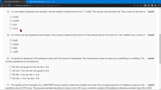 NPTEL Data Analytics with Python Week 4 Quiz Assignment Solutions | Jan 2023 | IIT Roorkee смотреть онлайн