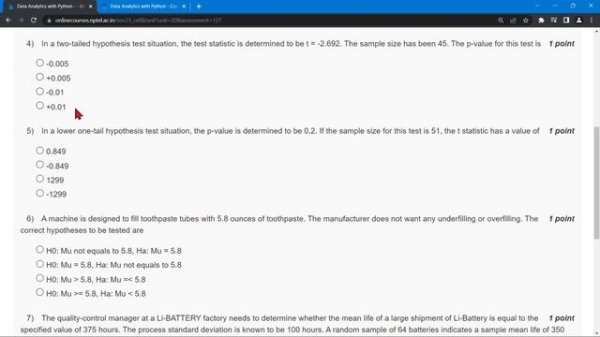 NPTEL Data Analytics with Python Week 4 Quiz Assignment Solutions | Jan 2023 |  IIT Roorkee