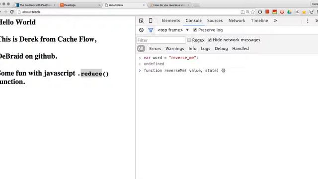 Javascript Tutorial: string and array manipulation (with reverse and reduce functions) смотреть онлайн