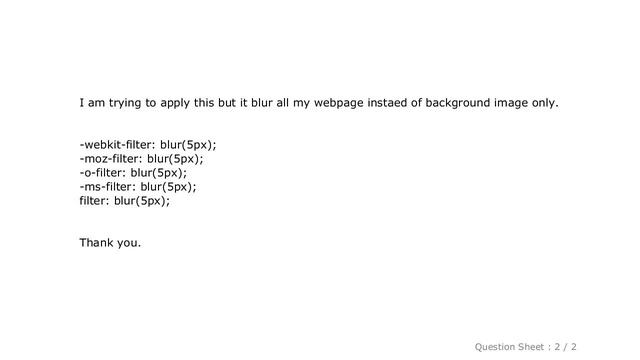CSS : how to blur the background image only in css смотреть онлайн