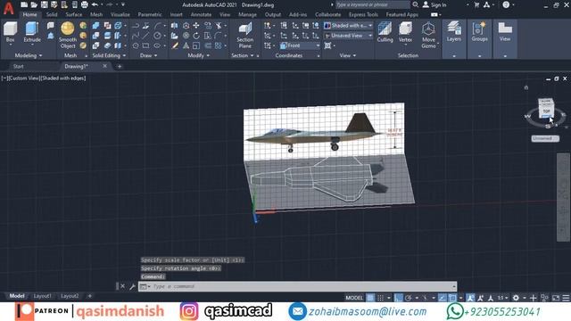 How Do I Try to Make F22 Fighter Jet 3d Model Using AutoCAD Mesh Tools - QasimCAD смотреть онлайн