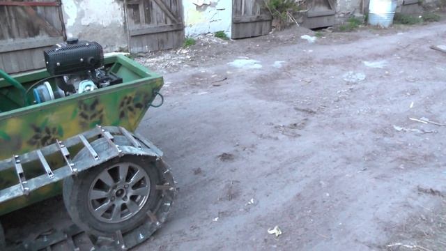пробный выезд на самодельной самоходке с двигателем от мотоблока смотреть онлайн