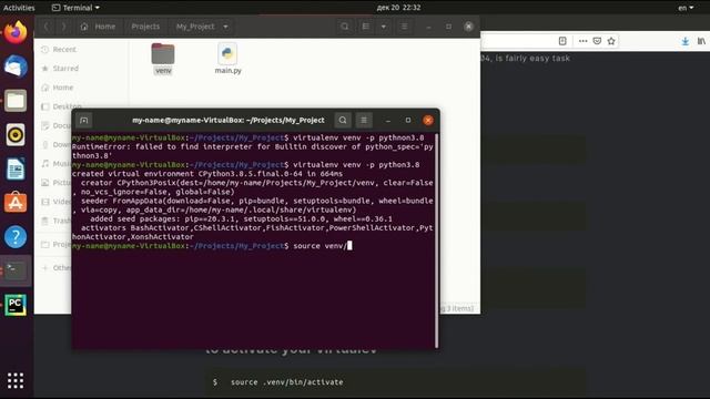 Установка PyCharm на Ubuntu 20.04 и настройка виртуального окружения смотреть онлайн