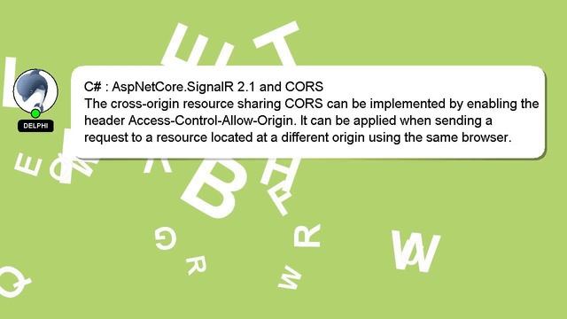 C# : AspNetCore.SignalR 2.1 and CORS смотреть онлайн