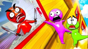 КУДА ОНИ ПРОПАЛИ? ВИСИМ НА ОГРОМНОМ ДОМЕ В ОПАСНОЙ НЫЧКЕ! ПЛАСТИЛИНОВЫЕ ПРЯТКИ В HUMAN FALL FLAT