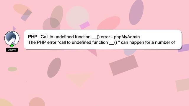 PHP : Call to undefined function __() error - phpMyAdmin смотреть онлайн
