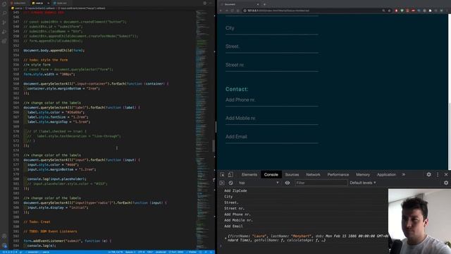 Live Stream of JavaScript DOM Manipulation Create a Form using only JavaScript(Work in Progress) смотреть онлайн