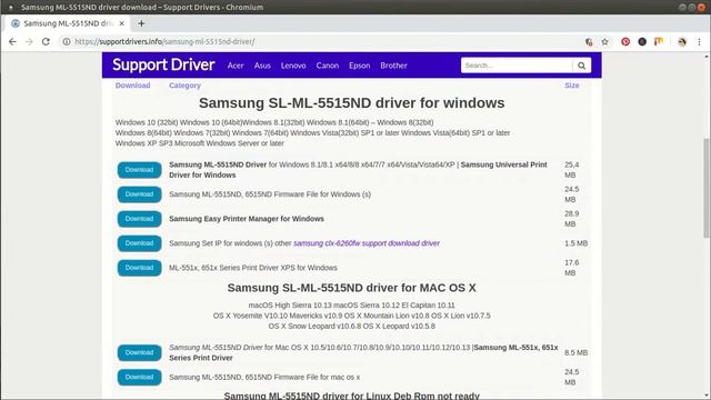 Samsung ML 5515ND driver windows mac смотреть онлайн