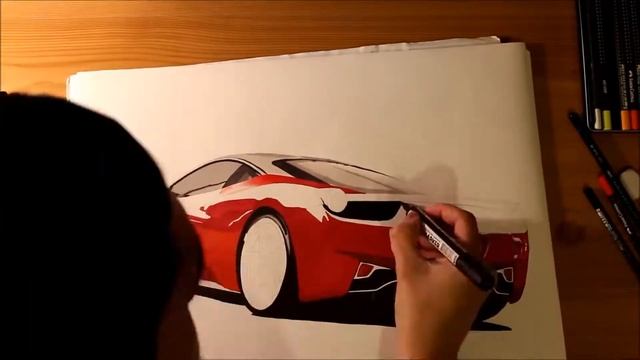 Ferrari 458 Italia Speed Drawing - by Roman Miah 1080p смотреть онлайн