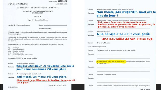 1 | CXC WORKSHOP 2020 | FRENCH P2 2009 | Dialogue responses смотреть онлайн