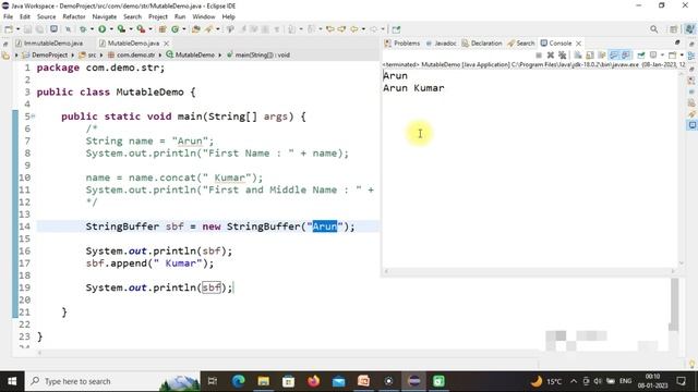 How to solve String Immutability Issue in JAVA ? StringBuffer & StringBuilder in Codebase | Class#6 смотреть онлайн
