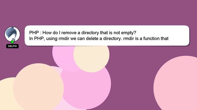 PHP : How do I remove a directory that is not empty? смотреть онлайн