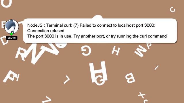 NodeJS : Terminal curl: (7) Failed to connect to localhost port 3000: Connection refused смотреть онлайн