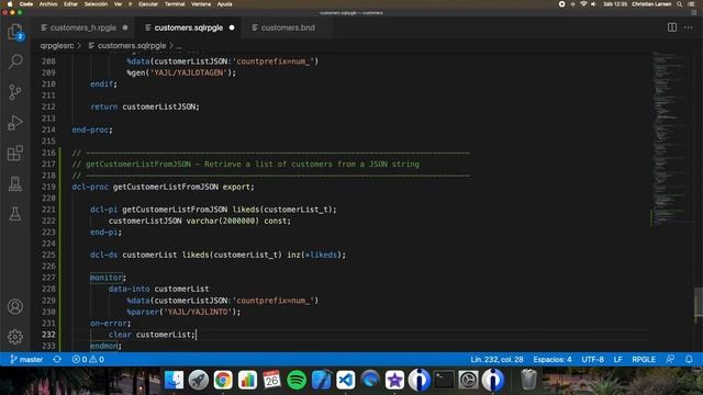 Coding in RPG (IBM i/AS400). Function that parses a JSON and returns an user defined structure. смотреть онлайн