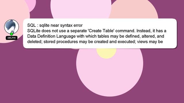SQL : sqlite near syntax error смотреть онлайн